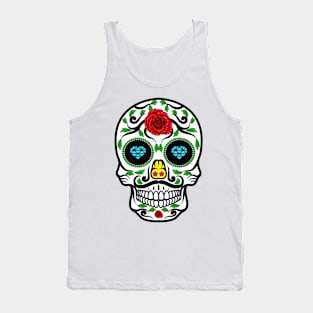 Mexican sugar skull with mustache Tank Top